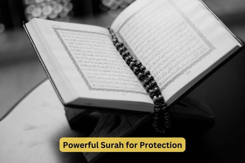 Quran in black and white to show the most powerful Surah in Quran for Protection 